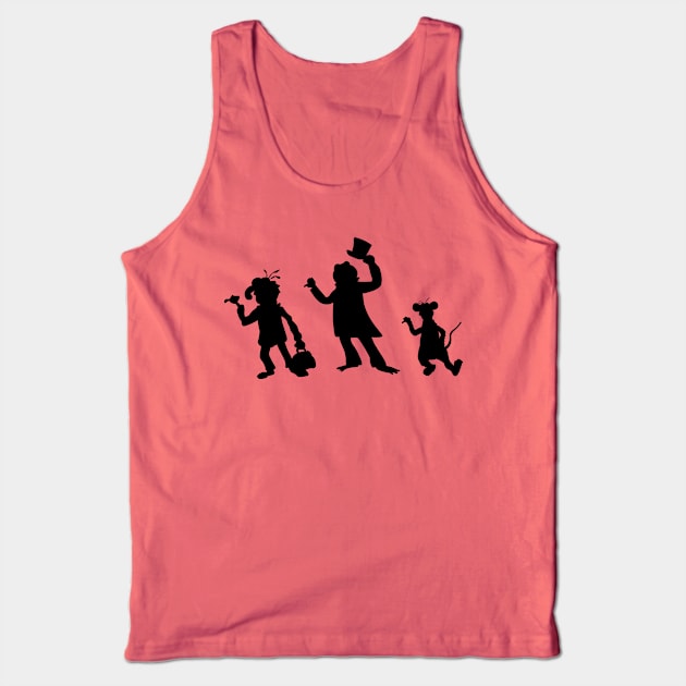 Hitchhiking Ghosts - Black silhouette Tank Top by Rackham